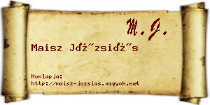 Maisz Józsiás névjegykártya
